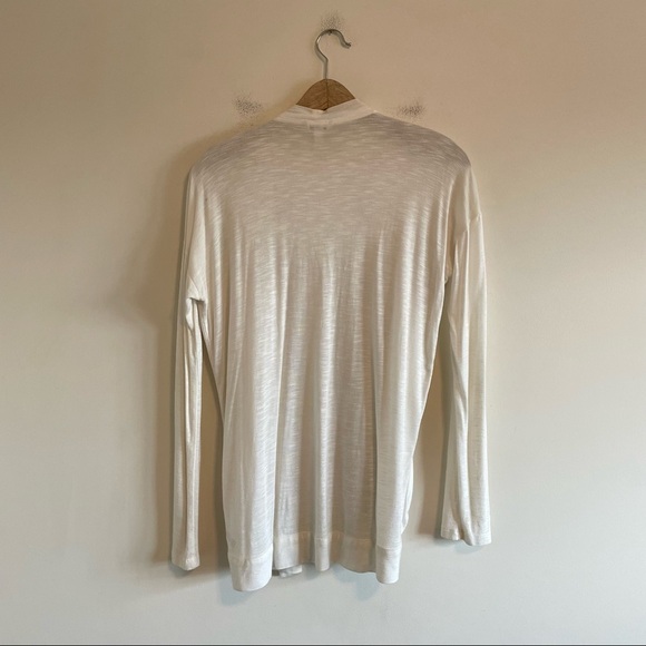 Calvin Klein White Perforated Faux Leather Open Cardigan - Picture 5 of 6